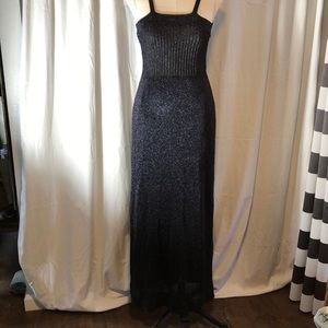 Vintage World knits metallic sleeveless maxi dress